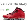 Jumpman 10 10s Herr Basketskor Sneaker Bulls Over Broadway Cement Chicago Black Out White Drake Orlando Seattle Stål Grå Linne Herr Sneakers Sport Sneakers