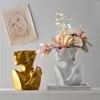 Vazen Noordse hars vaas Woman Body Model Modern Art Home Decoratie Creatieve bloemenpot Woonkamer Plant