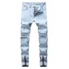 Męskie dżinsy 2023 Streetwear Hip Hop Style Men Destoryed Biker Rubled Casual Casual plisted Bawełniane spodnie