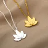 Kettingen Minimalistische lotus ketting voor vrouwen roestvrij staal Gold vergulde luxe kettingbruiloft sieraden geschenken Onverkoop