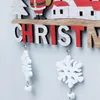Adornos navideños Puerta de Papá Noel de madera Colgante Oranments Decoración de pared de Navidad para el hogar 2023 Colgantes de Navidad Noel Happy Year