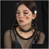 Chokers Choker Gothic Style Alloy Black Leather Buckle Clavicle Chain Necklace Jewelry For Women Fashion Vintage Simple Party Wholes Dhbyq