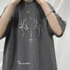 Męskie dresy letnia ponadwymiarowa koszulka mężczyzn Tshirt Kobiety Błyskawicy nadruk krótkie rękawowe koszulka vintage ciemna koszulka koreańska luźna luźna harajuku 230529