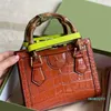 2023-Famosi designer borsa borse in bambù genuino di alta qualità Light Lady Fashion Wallet Cross Body Handle Plain Women AlligatorPopu279g