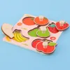 Crianças arranhões à mão Baby Montessori Early Education Fruit Cognition Puzzle Toy