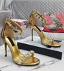 Elegant Brand Summer Keira Sandals Shoes Polished Calfskin Rhinestones Studs High Heels Party Wedding Lady Crystal Sandalias EU35-43 With Box