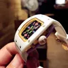 Rörelse R ichardes Leisure Watch Business Luxury Watches Automatic Mechanical Ceramic Case White Tape Watch Women's Watch LB2HM