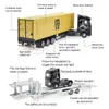 Diecast Model car 1 50 Diecast Alloy Truck Head Model Toy Container Truck Pull Back With Light Engineering Transport Vehicle Boy Toys For Children 230526
