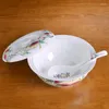 그릇 중국 대용량 수프 그릇 뚜껑 숟가락 Jingdezhen Ceramic 가정 뼈 중국 식탁기 도자기 용기