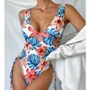 Swim Wear New Sexy Print One-Piece Swimsuit Closed Fa Swimwear Push Up Body Women's Swim Wear Bathing Suit Beach Pool Bather Summer AA230529