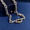 Chains High Quality Hip Hop Style Silver Color Thick Chain Necklaces For Women And Men Luxury Jewelry DN048