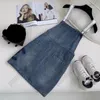 Casual Jean Dresses Women Sleeveless Suspender Short Skirt Summer Mid-Length Slim Sexy Female Letter Clothes SML