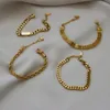 Braccialetti con ciondoli Bracciale Curby placcato oro 18 carati Maglia vintage Gioielli IMPERMEABILI Anti appannamento Regalo di San Valentino per lei 2023