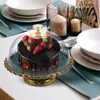 Dinnerware Sets Tall Cake Pan Wooden Tray Round Decorative Stand Platter High Base Plate Ceramics Dessert Holder Storage