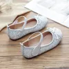 Flat Shoes Fashion Spring Crystal Bow Girl