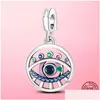 Charms 925 Sterling Sier Charm Me Collection Oeil Médaillon Pendentif Pour Pandora Bracelet Lien Boucle D'oreille Forme Deux Anneau Connecteur Diy Je Dhgso