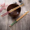 Chopsticks 1pairs Natural Bambu återanvändbar traditionell handgjorda kinesiska klassiska sushi -köksverktyg 24 cm potten