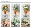 Decorative Flowers Artificial Flower 10 Fork/Burch Silk Small Tea Bag Fake Roses Bouquet HomeBase Arrangement Decoration Wedding