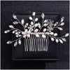 Headpieces Bridal Headwear Pearl Rhinestone Insertion Comb Alloy Inverted Antique P O Hair Ornament Crystal Pan Drop Delivery Weddin Dh6Gg