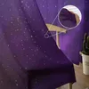 Gordijn Purple Galaxy Planet Sheer Curtains woonkamer raam tule voor slaapkamer keuken huisdecoratie voile gordijnen