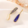 Dangle Oorbellen S925 Sterling Zilver Verguld Lapis Eenvoudige Elegante Lange Oorhaak All-match Witte Druppel