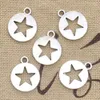 20pcs Charms Hollow Star wycięcie 18x15 mm Antique srebrny kolor wąsane wisiorki wykonujące ręcznie robione tybetańskie srebrne biżuterię