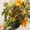 Fleurs décoratives Dahlias artificiels Bouquets de mariage Décor de fête à la maison Arrangement de fleurs Soie longue tige