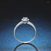 Cluster Rings ZHJIASHUN Classic 0.4cttw Real Natural Diamond 14k 585 White Gold Wedding Bands Jewelry For Women