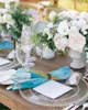 Bordservett 4st blå gradient textur marmoring fyrkant 50 cm fest bröllop dekoration tyg kök middag serverar servetter
