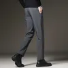 Men's Pants Spring and Autumn Slim Fit Business Office Elastic Waist Black Grey Classic Korean Menswear P230529