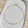 Chaînes collier de perles en forme de coeur Figure mode minimaliste polyvalent tricot à la main bohème réglable Bracelet de perles de riz