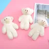 11cm Teddy Bear Plush Dolls Toys Girl Kawaii Cartoon white brown Bear Stuffed Toys Bag Pendent Cute Animal Plush Doll Keychain Children Gift