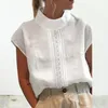 Blouses pour femmes élégant Vintage Blouse évider 3D coupe décontracté solide coton lin hauts respirant petit haut femme vêtements