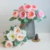 装飾的な花人工花オースティンペーニーブーケシルクフェイクシミュレーションピオニーウェディングフローラルホームリビングルーム装飾植物