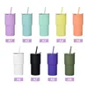 17 oz Acrylique RegularTumblers Gobelet en acrylique à double paroi avec couvercle et pailles colorées Tasse en plastique réutilisable Tasse de voyage colorée DIY