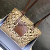 stylisheendibags kobieta Raffii koszyk słoma anagram ramię worka kupująca kupper tor torebki portretów projektant torba luksusowy mini pochette splot podróżny crossbody