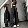 Мужские брюки Foufurieux черная повседневная прямая трубка грузоподъемность женщин с высокой талией Универсальная уличная корейская желтая брюк