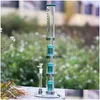 Accessoires Luminous Glass Bong Smoking Shisha LED Hookah Segmented Honeycomb en Birdcage Diffuser Bongs Big Water Pipes Drop Deliv DH3GF