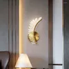 Lampes murales ORY cuivre luxe lumière LED plume moderne minimaliste lampe de chevet maison créative salon applique