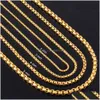 Ketens volle salewidth 2 mm/m/4 mm/5 mm goud roestvrijstalen ronde doos link ketting nooit vervagen waterdichte groothandel druppel levering sieraden dhplq