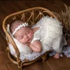 التذكارات المصنوعة يدويًا Bamboo Bench Born Pograph Props Wood Bed infant يطرح طفل Progan