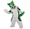 Halloween Erwachsene Größe Bester Preis Grüner Fuchs Hund Wolf Fell Maskottchen Kostüm Halloween Weihnachten Fancy Party Tier Cartoon Charakter Outfit Anzug Geburtstag Party Maskottchen