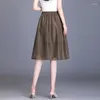 Skirts Coffee-colored Organza Short Skirt Female 2023 Summer High Waist A Mesh Loose Cover Crotch Tufted Umbrella