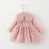 Robes de fille 6 12 24 36 mois bébé filles robe printemps à manches longues style européen américain élégant princesse dentelle vêtements de fête d'anniversaire