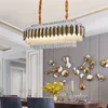 Lampy wiszące luksusowy kreatywny żyrandol restauracja szklana LED Trójkolorowa domowa lampka do salonu oświetlenie sypialni
