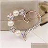 Pins broches groothandel vrouwen prachtige hartvorm glanzende strass broche pin m23 drop levering sieraden dhki5