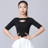 Podium Wear Fashion Latin Dance Tops For Women Training Dress Professional Medium Sheeved Waltz Chacha Rumba Deskleding DN14964