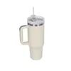 Gobelet 40 oz grande capacité Thermos poignée voiture tasse en acier inoxydable paille crème glacée Portable isolation tasses Style américain