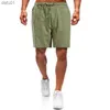 Męskie szorty Sumne bawełniane szorty lniane Podstawowe wszechstronne modnie Męskie spodenki plażowe oddychające dresowe oddychające fitness Streetwear S-5xl L230520