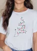 T-shirts pour femmes Vacances de Noël Père Noël Femmes Chemise Imprimer À Manches Courtes Lady Vêtements Porter T-shirt Graphique Femme Casual T-Shirts